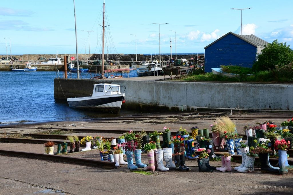 "Wellie Boot Garden" in St. Monans - ein Garten aus Gummistiefeln