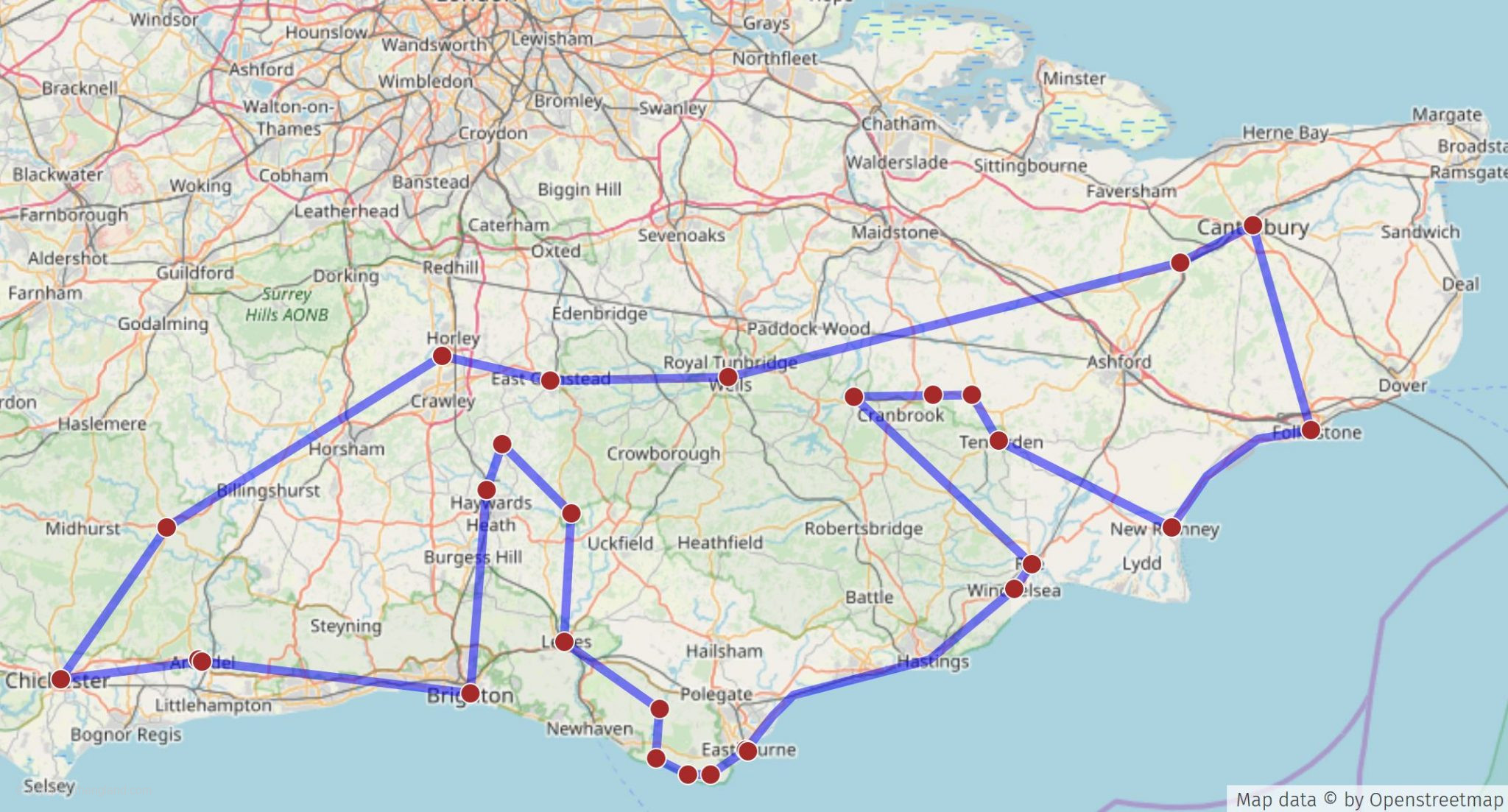 Tour In The East Of Southern England (Kent, East & West Sussex)